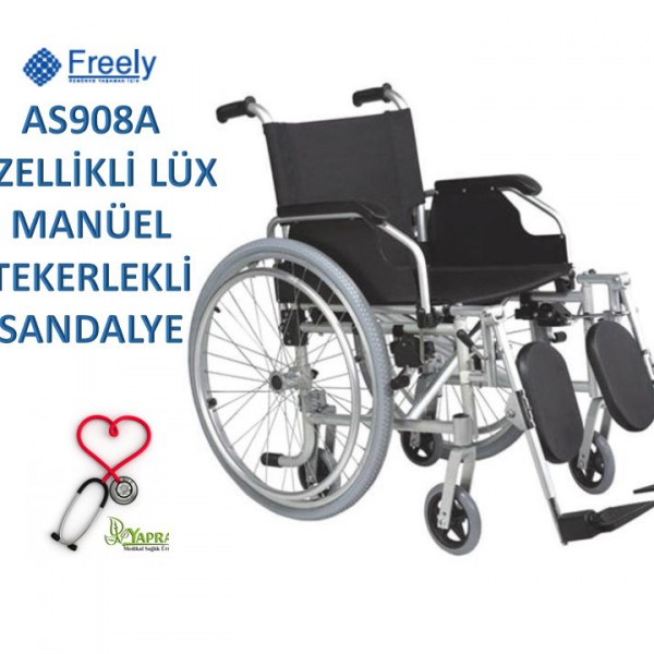 Freely AS908A ÖZELLİKLİ LÜX MANUEL TEKERLEKLİ SANDALYE