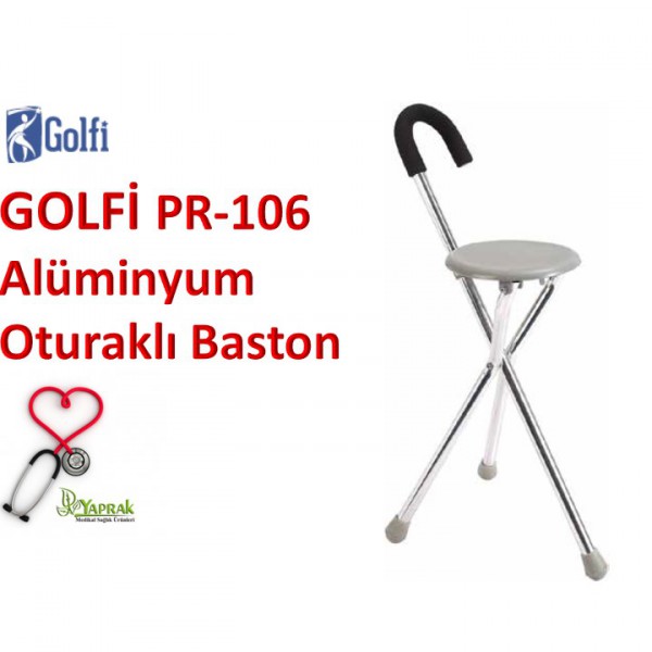 Golfi PR-106 Alüminyum Oturaklı Baston